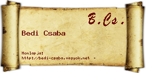 Bedi Csaba névjegykártya