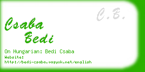 csaba bedi business card